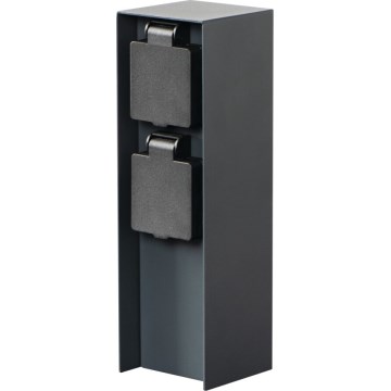 Multipresa verticale da esterno DASTO 2Z Type E 230V IP44 antracite