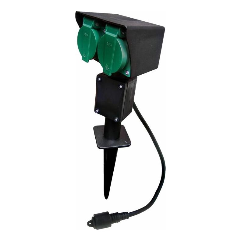 Multipresa verticale da esterno EASY CONNECT 2Z 3600W/230V IP44 verde