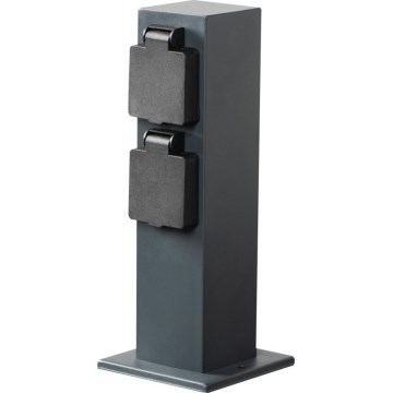 Multipresa verticale da esterno NASTO 2Z Type E 230V IP44 antracite