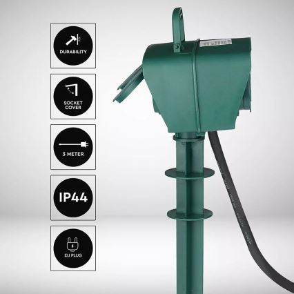 Multipresa verticale da esterno SCHUKO 4Z 230V IP44