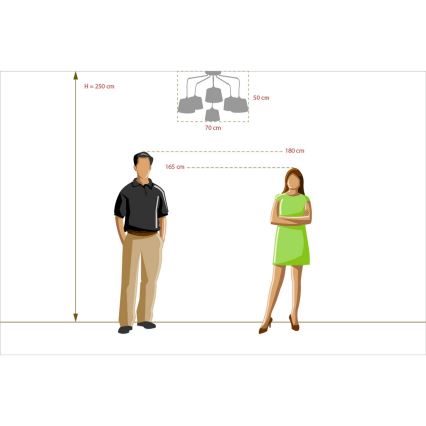 MW-LIGHT - Lampadario a plafone MEGAPOLIS 6xE27/40W/230V