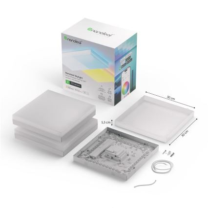 Nanoleaf - SET 3x Plafoniera dimmerabile RGBW SKYLIGHT 1xLED/18W/230V + 2xLED/16W/230V 2700-6500K Wi-Fi