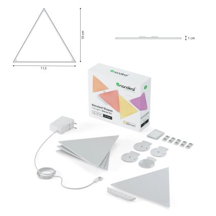 Nanoleaf - PACK 10x LED RGB Pannello dimmerabile TRIANGOLI LED/0,5 Wi-Fi