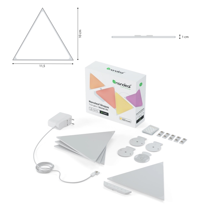 Nanoleaf - PACK 10x LED RGB Pannello dimmerabile TRIANGOLI LED/0,5 Wi-Fi