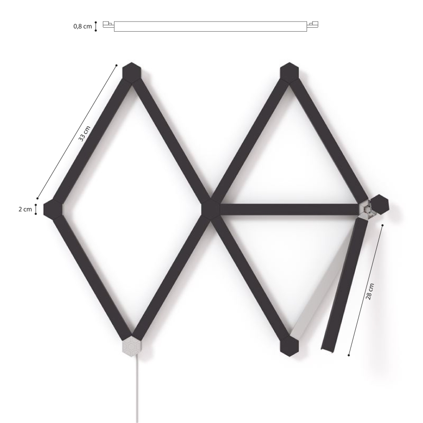 Nanoleaf - Set di coperture per binari LINES 9 pz nero opaco