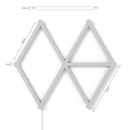 Nanoleaf - SET 9x LED RGBW Dimmerabile rotaia LINES LED/2W/230V 1200-6000K Wi-Fi