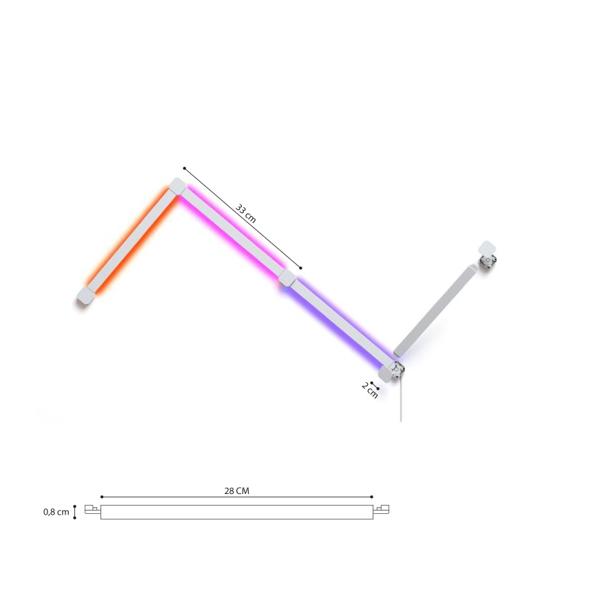Nanoleaf - SET 4x Strisce LED RGBW Dimmerabili LINES LED/2W/230V 1200-6000K Wi-Fi