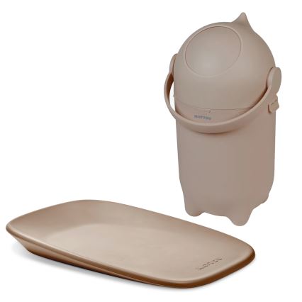 Nattou - Cestino porta pannolini e materassino per il cambio SOFTY 50x70 cm marrone