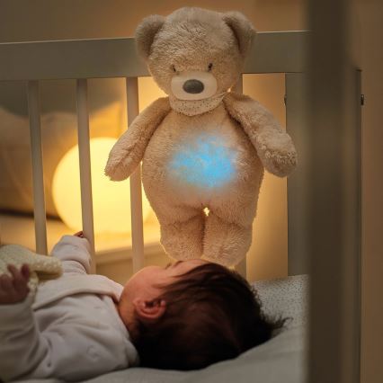 Nattou - Compagno di coccole con melodia e luce SLEEPY BEAR 4in1 beige