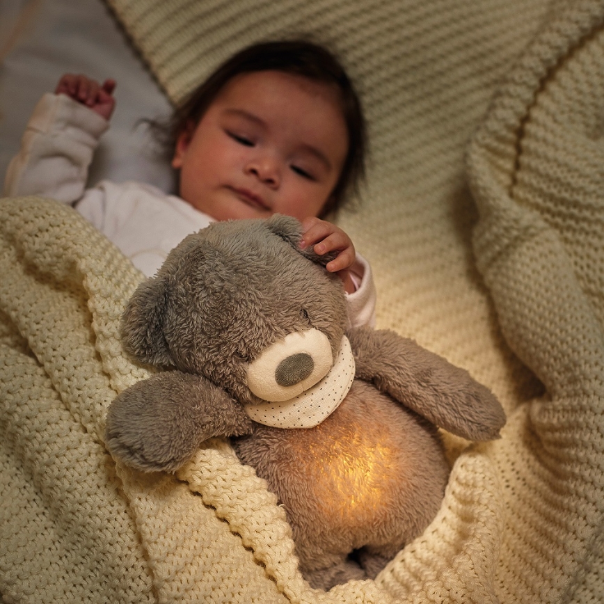 Nattou - Compagno di coccole con melodia e luce SLEEPY BEAR 4in1 marrone