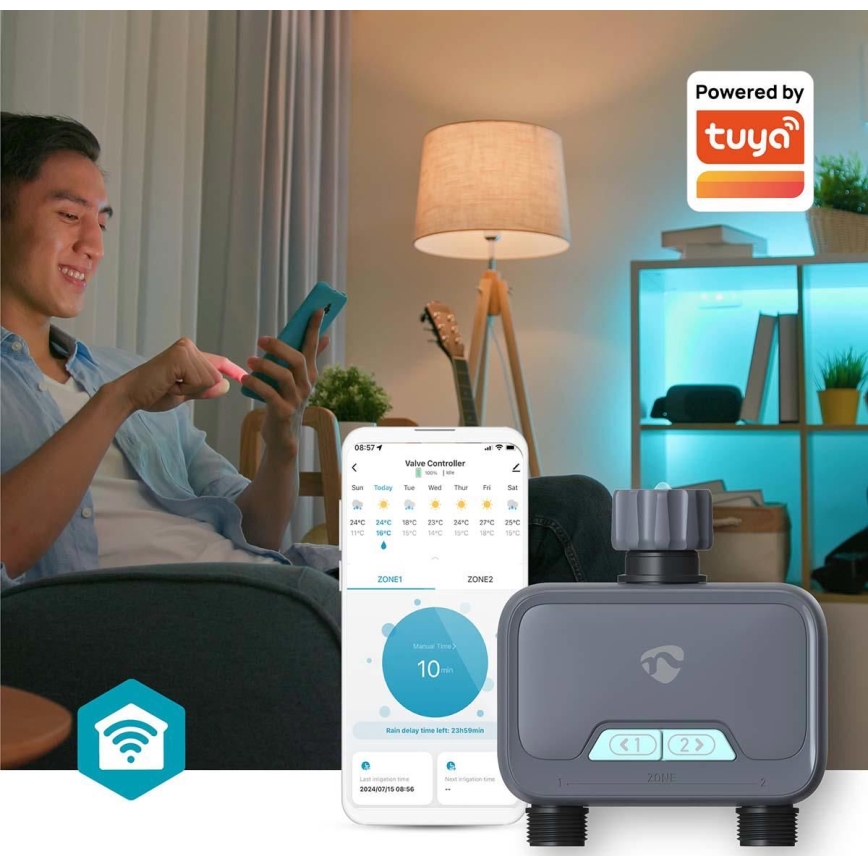 Regolatore di flusso acqua 4xAA Wi-Fi Tuya IP54