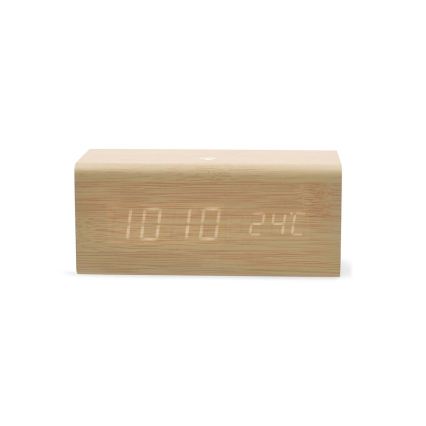 Sveglia digitale con display LED e termometro 5V/1xCR2032 in legno