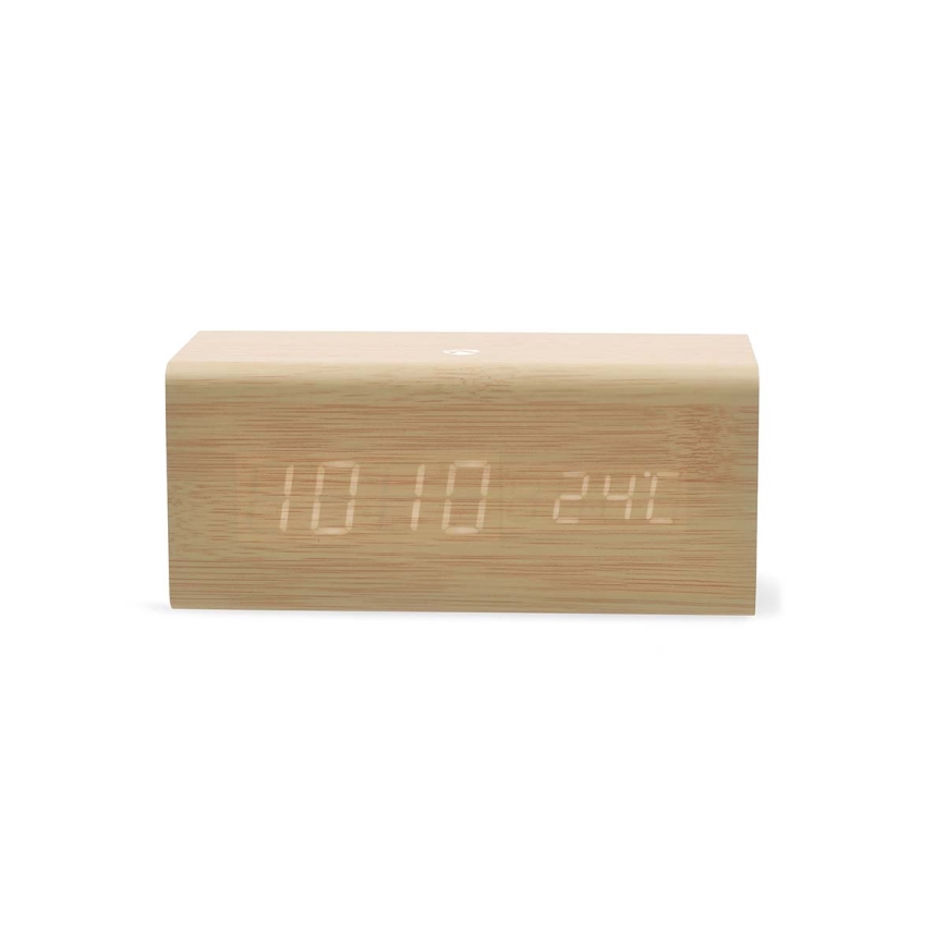 Sveglia digitale con display LED e termometro 5V/1xCR2032 in legno