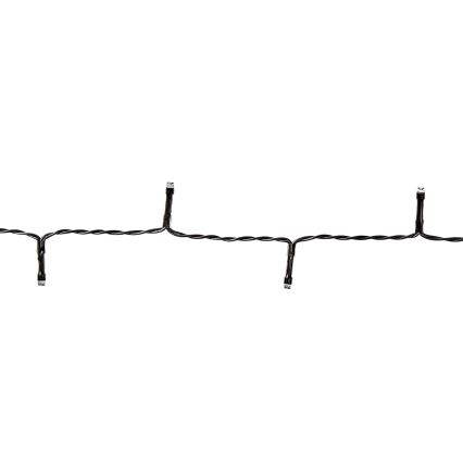 Catena luminosa LED per esterni, 96 LED, 7 funzioni, 3x AA, 7,7 m, IP44, bianco caldo