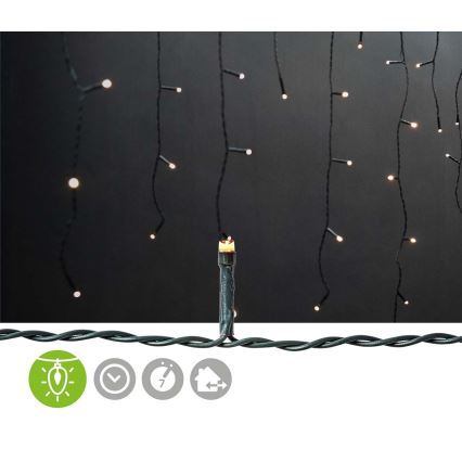 Tenda di Natale per esterni LED 180xLED/7 funzioni 10,9m IP44 bianco caldo