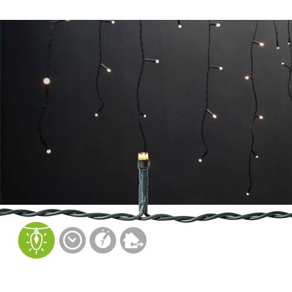 Tenda luminosa LED per esterni 360 LED / 7 funzioni, 14 m, IP44, bianco caldo