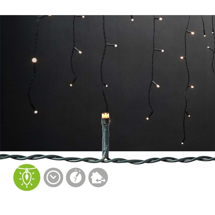 Tenda natalizia LED da esterno 360xLED/7 funzioni 14m IP44 bianco caldo