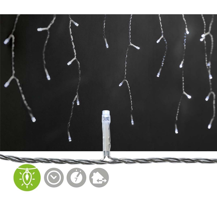 Tenda luminosa natalizia LED da esterno 360xLED/7 funzioni 14m IP44 bianco freddo