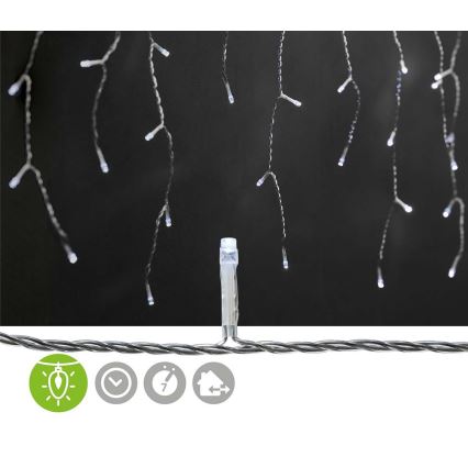 Tenda luminosa LED da esterno 360 LED / 7 funzioni, 14 m, IP44, bianco freddo