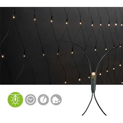 Tenda luminosa natalizia LED da esterno 160 LED/7 funzioni 5 m IP44 bianco caldo