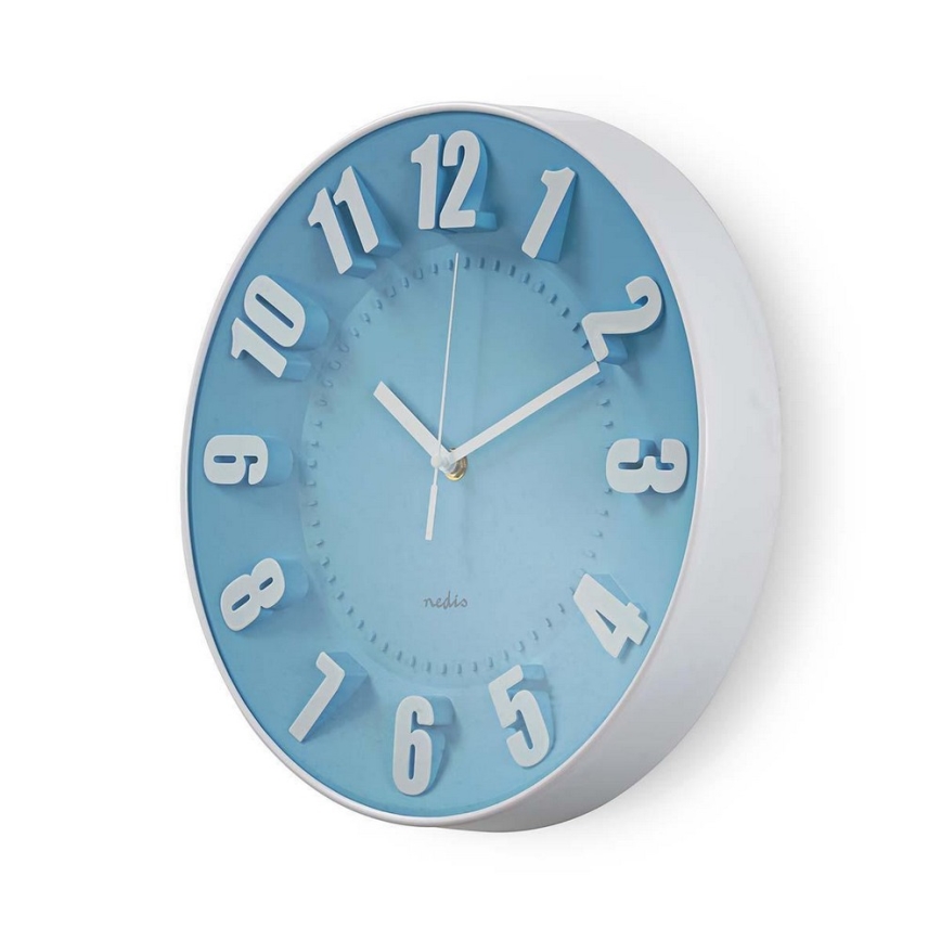 Orologio da parete 1xAA blu/bianco
