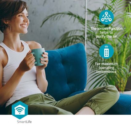 Condizionatore 65W/230V Wi-Fi Tuya bianco + telecomando
