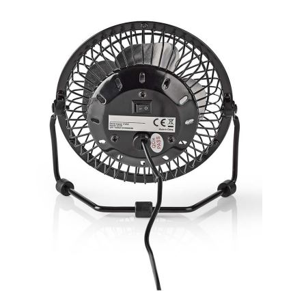 Ventilatore da tavolo 3W/USB 10 cm nero