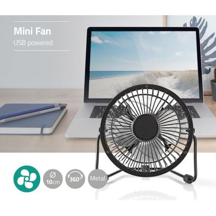 Ventilatore da tavolo 3W/USB 10 cm nero