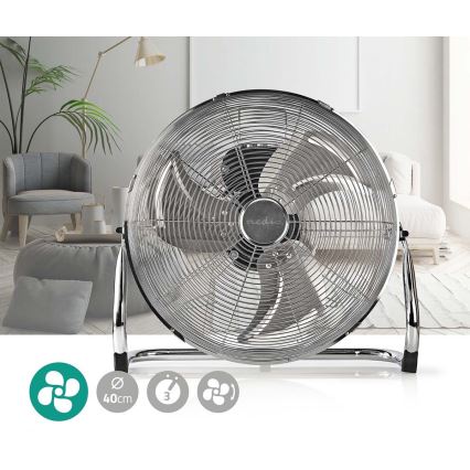 Ventilatore da pavimento 80W/230V cromo lucido