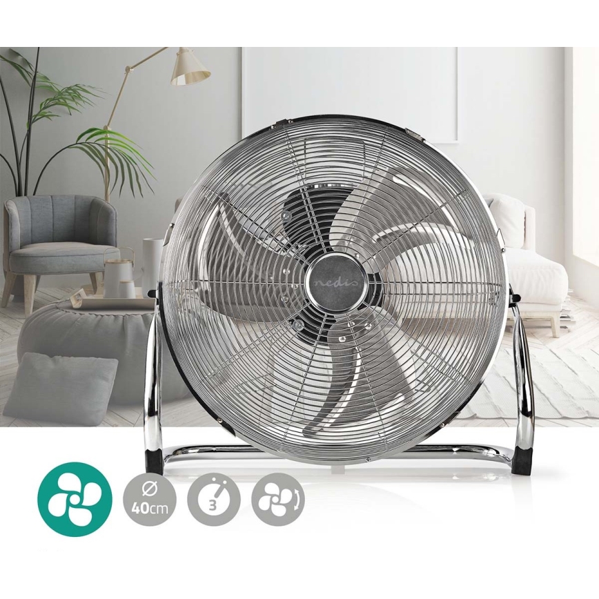Ventilatore da pavimento 80W/230V cromo lucido