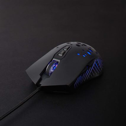 Mouse da gioco LED 800/1200/2400/3200/4800/7200 DPI 7 pulsanti nero