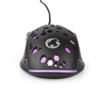 Mouse da gioco LED 800/1200/2400/3200/4800/7200 DPI 7 pulsanti nero