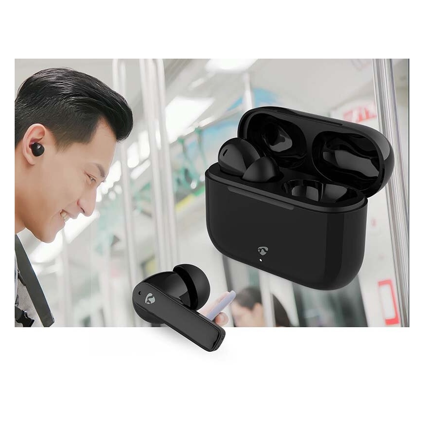 Auricolari wireless con ENC 450 mAh + 2x 40 mAh IPX4 nero