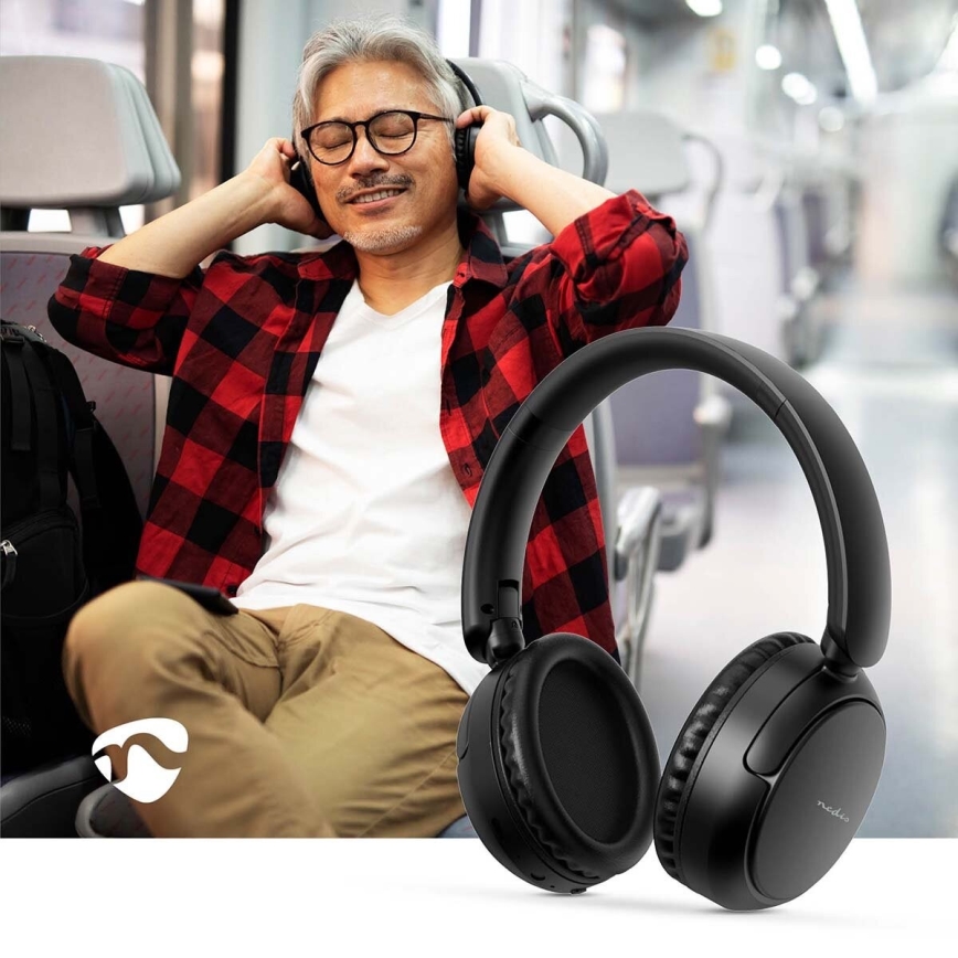 Cuffie wireless con microfono 200 mAh nero
