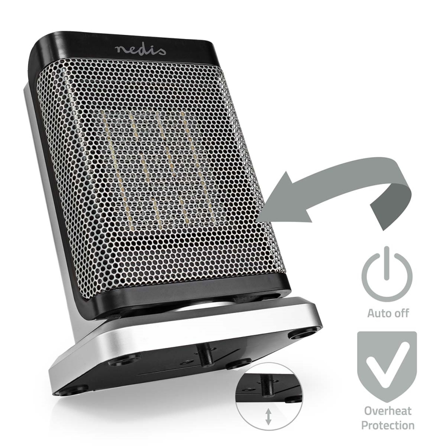 Ventilatore con resistenza in ceramica 1000/1500W/230V argento