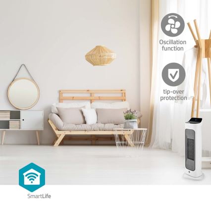 Ventilatore con un elemento riscaldante in ceramica Smartlife 400/2000W/230V Wi-Fi Tuya + telecomando