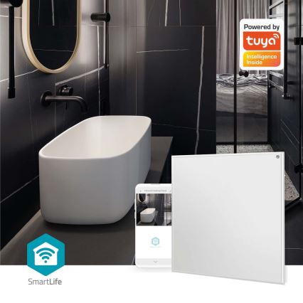 Pannello riscaldante a infrarossi 350W/230V 59,8x62 cm IP44 Wi-Fi Tuya + telecomando