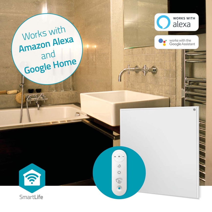 Pannello riscaldante a infrarossi 350W/230V 59,8x62 cm IP44 Wi-Fi Tuya + telecomando