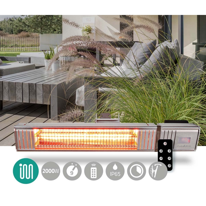 da esterno elemento riscaldante elettrico 2000W/230V IP65 + telecomando