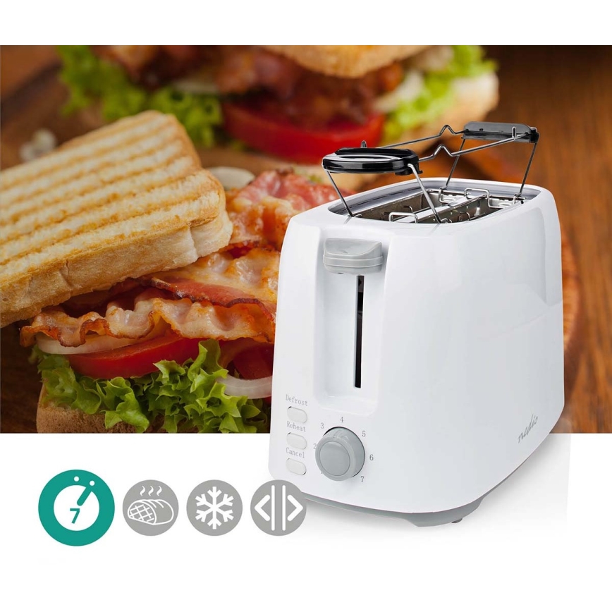 Tostapane con due fori e riscaldamento 750W/230V bianco