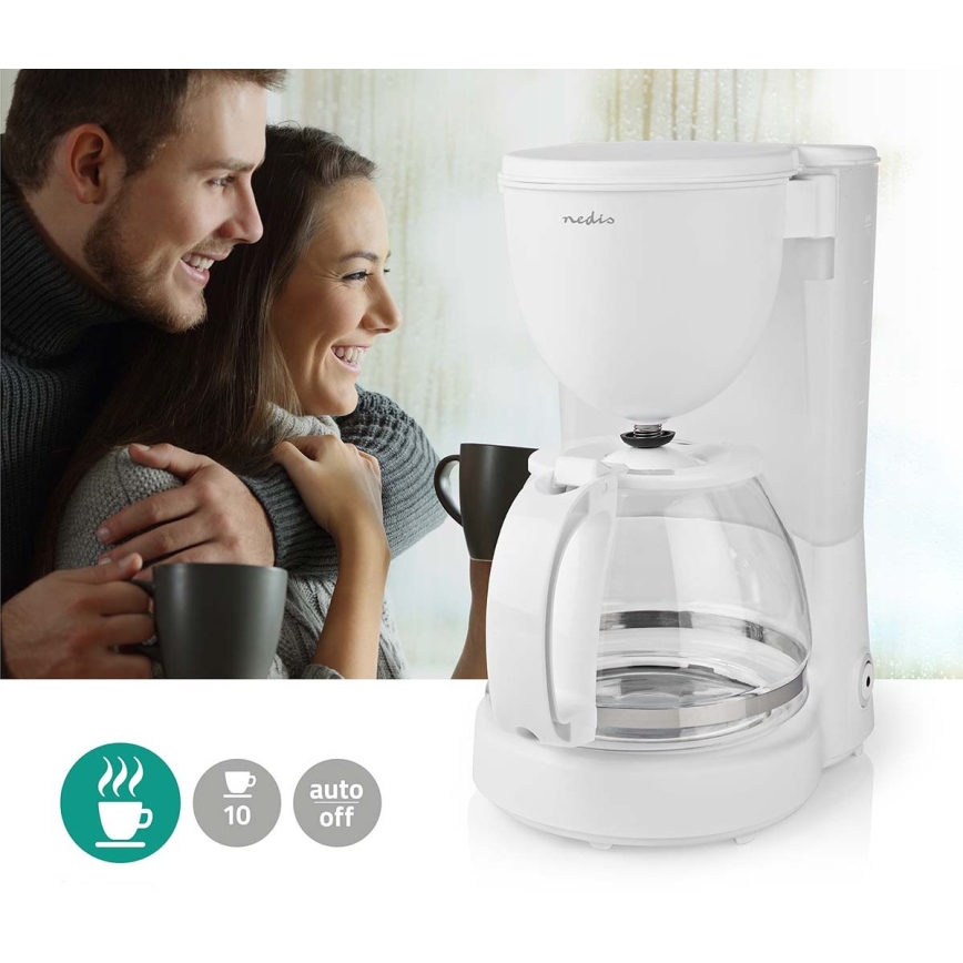 Caffettiera a goccia 1,25 l con funzione di mantenimento della temperatura bianco