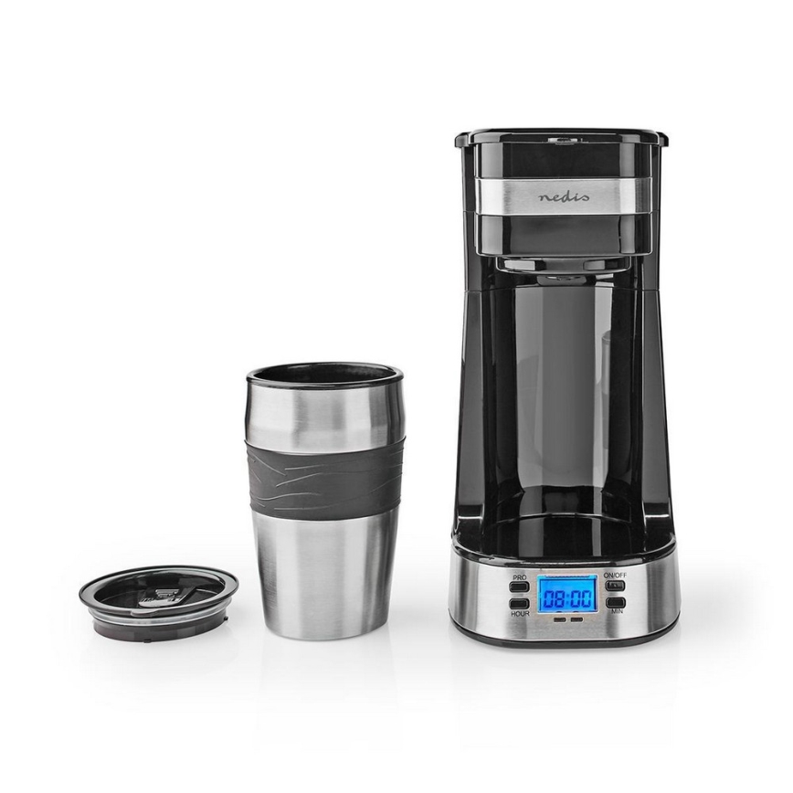 Macchina da caffè per una tazza da 0,4 l con timer e tazza da viaggio