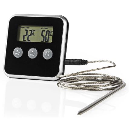 Termometro per carne con display e timer 0-250 °C 1xAAA