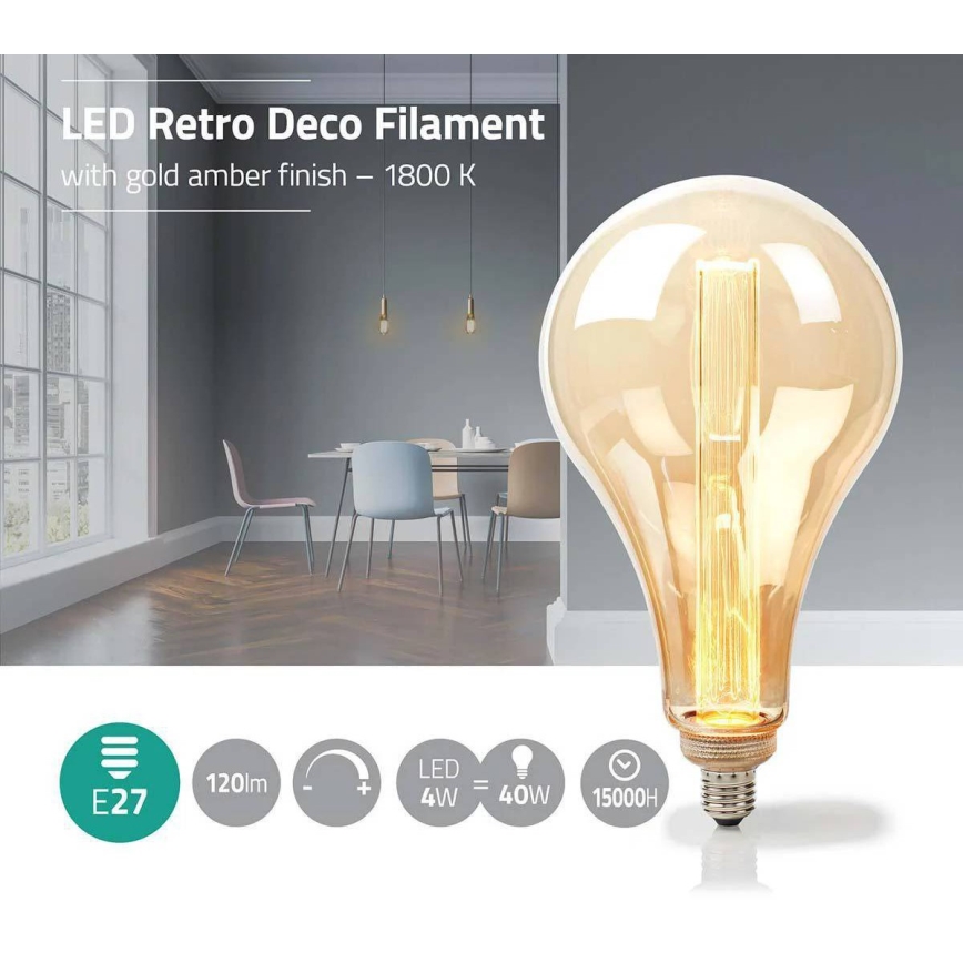 Lampadina LED dimmerabile FILAMENT PS165 E27/3,5W/230V 1800K