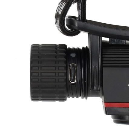 Lampada frontale LED ricaricabile in alluminio, dimmerabile, 10W/5V, 2200 mAh, IPX8, nera