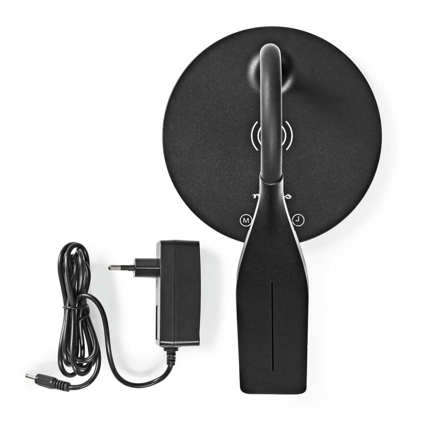 LED Dimmerabile touch flexible lampada da tavolo con 15W ricarica wireless Qi LED/5,5W/230V 2700-6500K nero