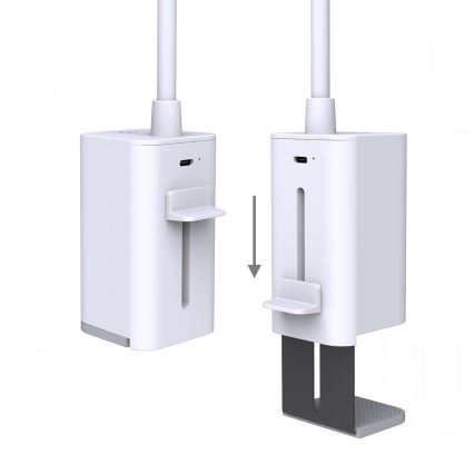 Lampada da tavolo LED dimmerabile ricaricabile a sfioramento, flessibile con clip LED/5W/1200 mAh, bianca
