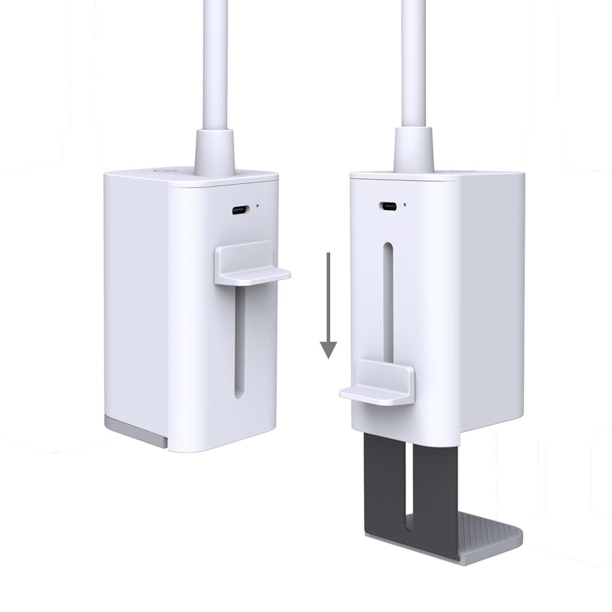 Lampada da tavolo LED dimmerabile ricaricabile a sfioramento, flessibile con clip LED/5W/1200 mAh, bianca