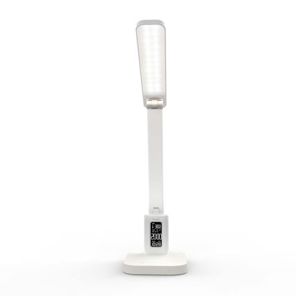 Lampada da tavolo LED dimmerabile ricaricabile a sfioramento con display, 7,5W/1200 mAh, 3000/4000/5700K, CRI 90, bianca