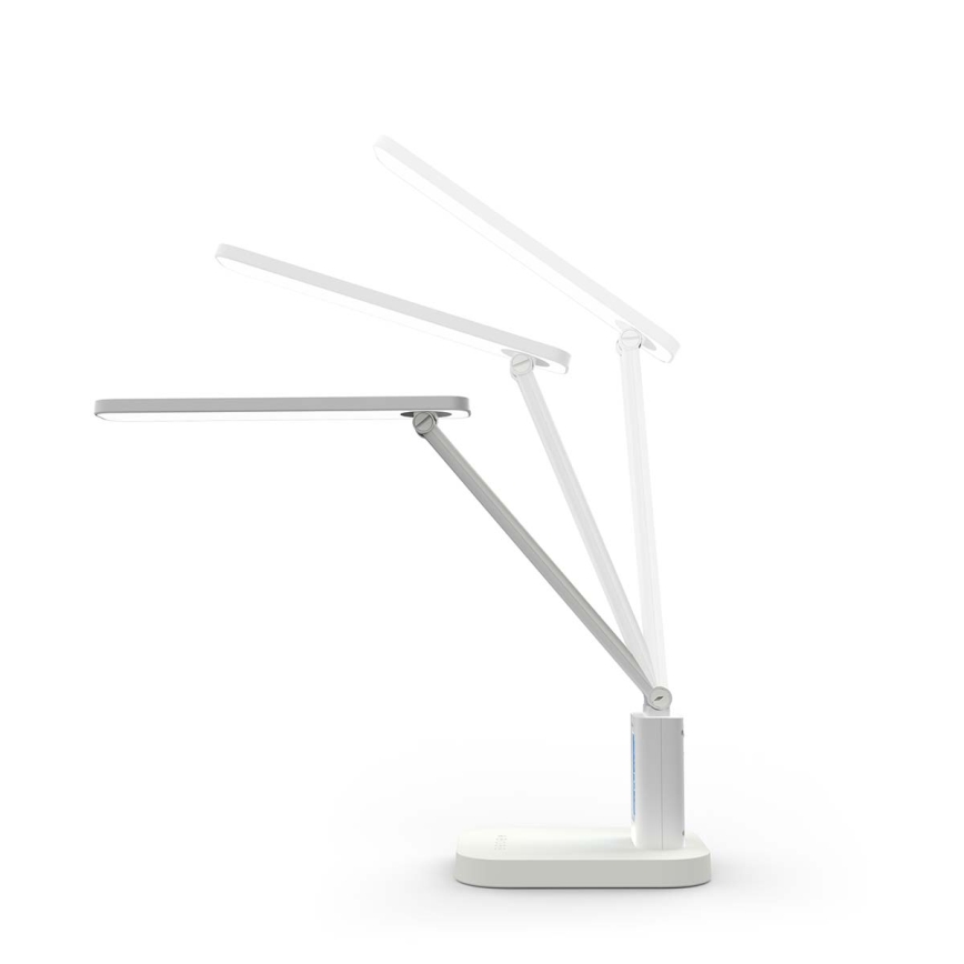 Lampada da tavolo LED dimmerabile ricaricabile a sfioramento con display, 7,5W/1200 mAh, 3000/4000/5700K, CRI 90, bianca